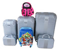 SMTE - 5Piece ABS Luggage Set with Avengers Kids Case & Pink Ladybug Bag