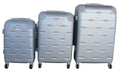 SMTE - 3 Piece Hard Outer Shell Protected Luggage Set - (A-P) - Silver
