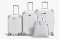 SMTE - White 3Piece Hard Shell Luggage Set with Spinner Wheels & ToteABS