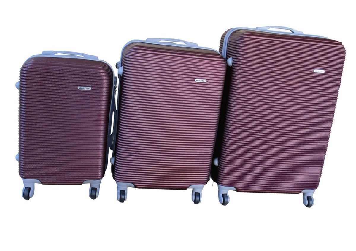 SMTE - IYH-Quality 3 Piece Hard Outer Shell Luggage Set - Maroon