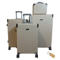 SMTE - Deluxe Travel Luggage SetGX4 and  Keyring4 PieceCream White