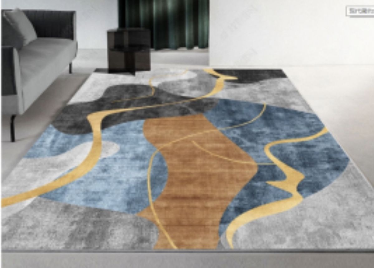 SMTE - Quality Modern 3D Geometric Design Area 26 Rug &  Tieback