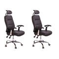 SMTE - A Set of Two Luxury Swivel Office Chair Head and Arm rests - Black