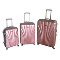 SMTE - ABS Luggage SetDurable, Lightweight, with Spinner WheelsRose Gold3Piece