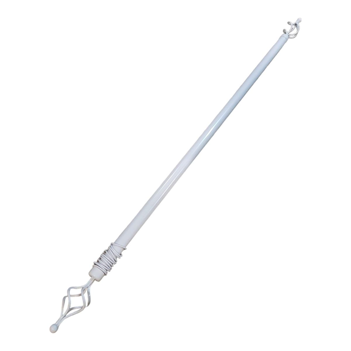 SMTE - Expandable Curtain Single Rod With Twisted Cage Finial(4m)White