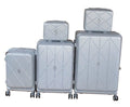 SMTE - PC Hard Shell Luggage Set with Spinner Wheels and TSA LocksSilver5Piece