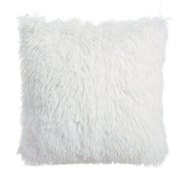 SMTE - White Faux Fluffy Cushion Cover