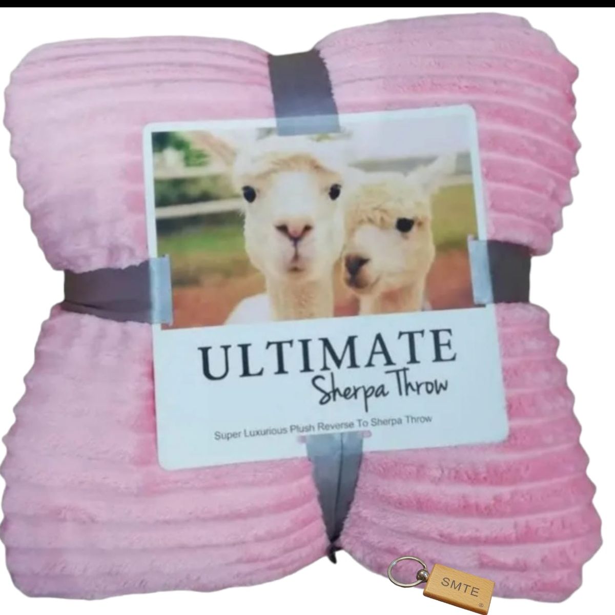 SMTE - Serpa Soft and Fluffy Fleece Blanket with KeychainQueen SizedPink