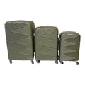 SMTE - Quad Wheel Quality Travel Ware - 3 Piece Luggage Set - S-7-W - Army Green