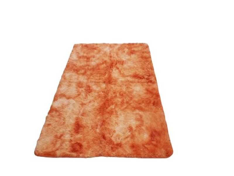 SMTE - Orange and White 2 Tone Rug / Carpet - 150cm x 200cm