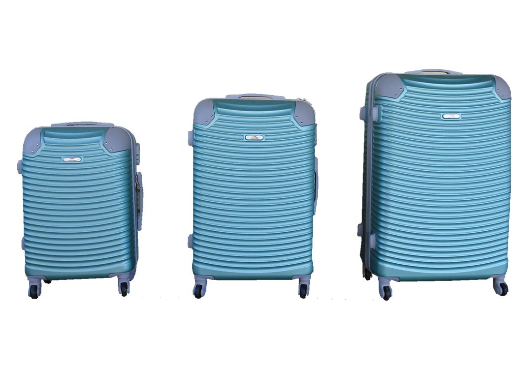 SMTE - 3 Piece Hard Outer Shell Lightweight Luggage Set - Light Green