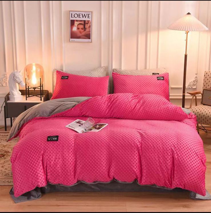 SMTE - Polka Comforter Set - Shocking Pink