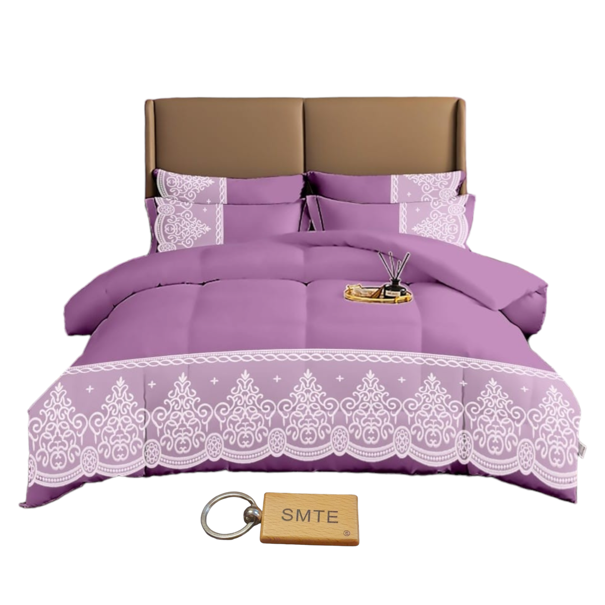 SMTE - Bedspread Set with a  KeyringDL5PC5PiecePurple