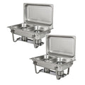 SMTE - Yax Set Of 2 Stainless Steel Double Chafing Dish-S-(11l)-M-(16L) - S