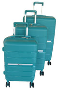 SMTE - Unbreakable 3Piece Aqua Blue PP Luggage SetLightweight, Durable