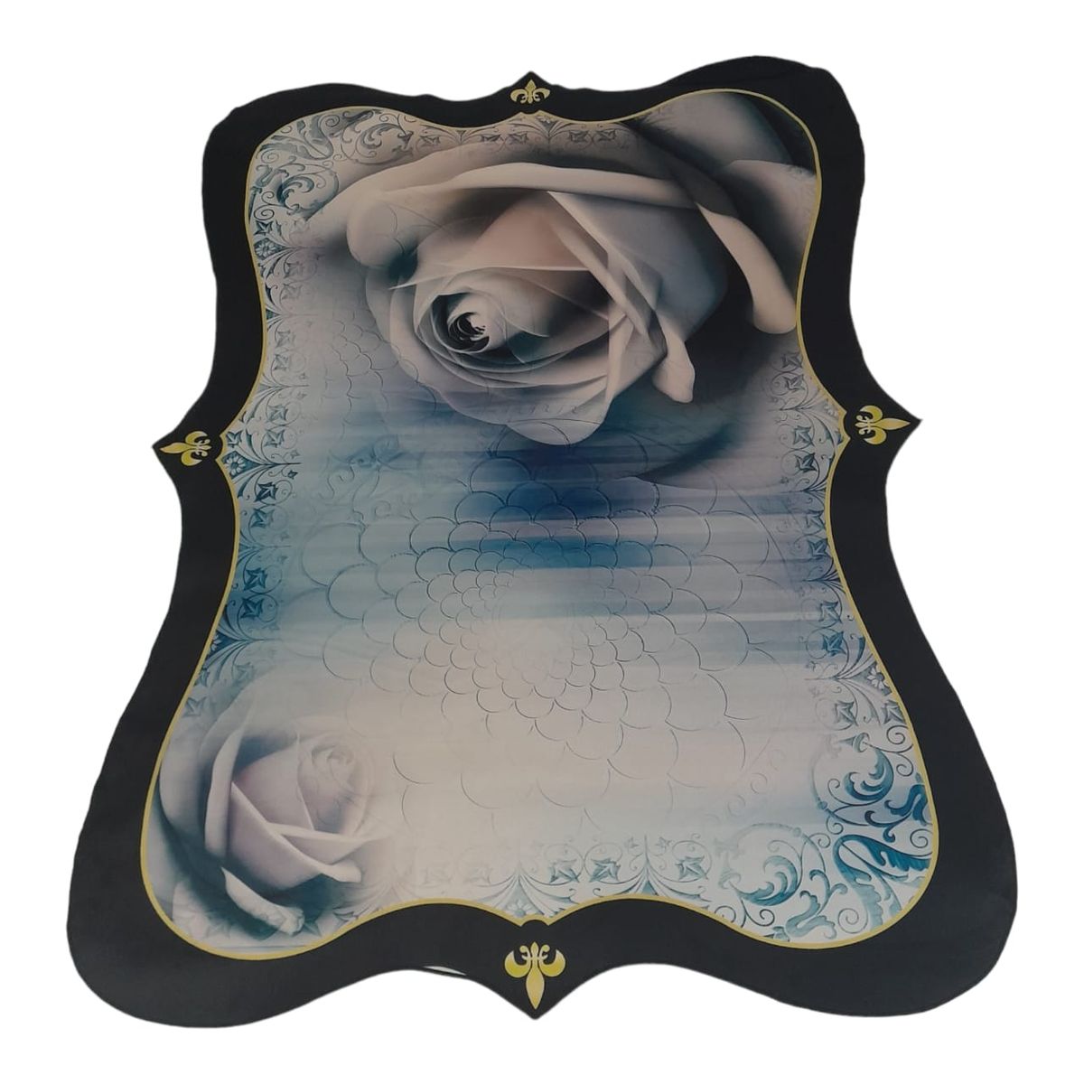 SMTE -  Quality Large 3D Printed European Style Rug - Blue & Black - F1 - B06