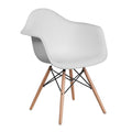 SMTE - Modern Molded Shell Lounge Plastic Arm Chair - White