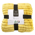 SMTE - Ribbed Flannel Fleece Throw - 180x200cm - Yellow