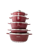 SMTE - 10 Piece Bosch Non-Stick Pot Set - Red