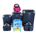 SMTE - ABS Family Luggage SetNavy Suitcases + Mickey case & Ladybug Schoolbag