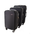 SMTE - Black ABS Hard Shell 3Piece Luggage with FourWheel Spinner, BuiltIn Lock