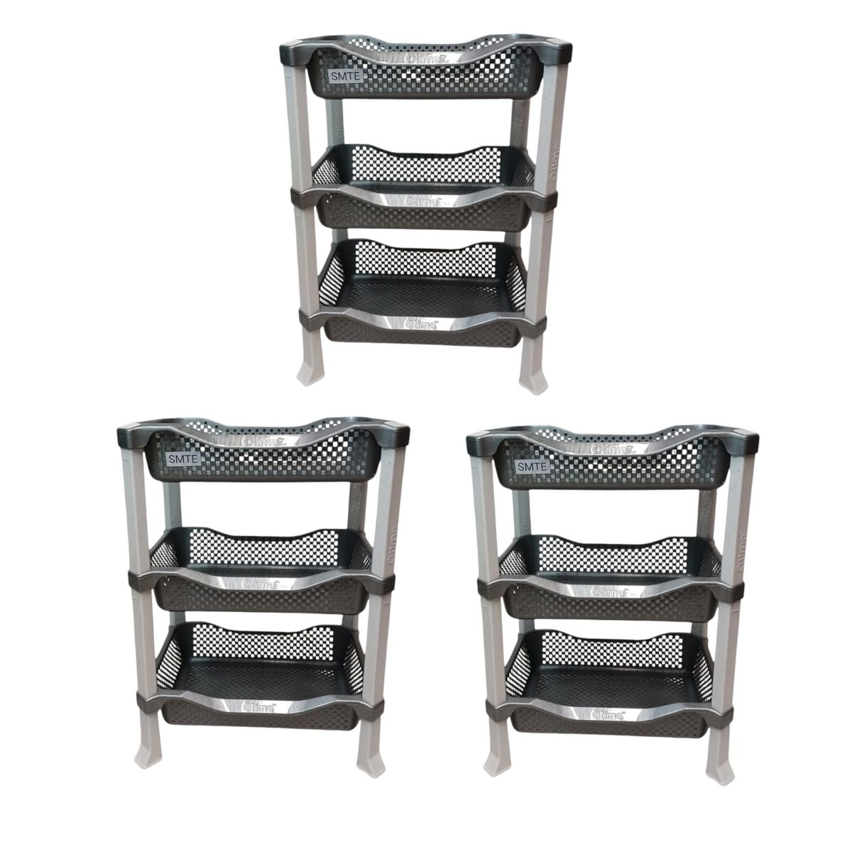 SMTE - SpaceMax: 3Tier Organizer Rack set of 3Grey