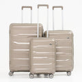 SMTE - Easy Travel Light Weight Unbreakable 3 Piece Suitcase(Luggage)SetLuxury Gold