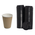 SMTE - Sastro - Brown Paper Coffee Cups 350ml and Lids 350ml - 100 Pack