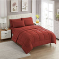 SMTE - 5 Piece Luxury Breathable Comforters Set - Queen - Red