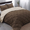 SMTE - Acesa Quality Reversible 5 Piece Comforter set Brown/Ivory - Queen