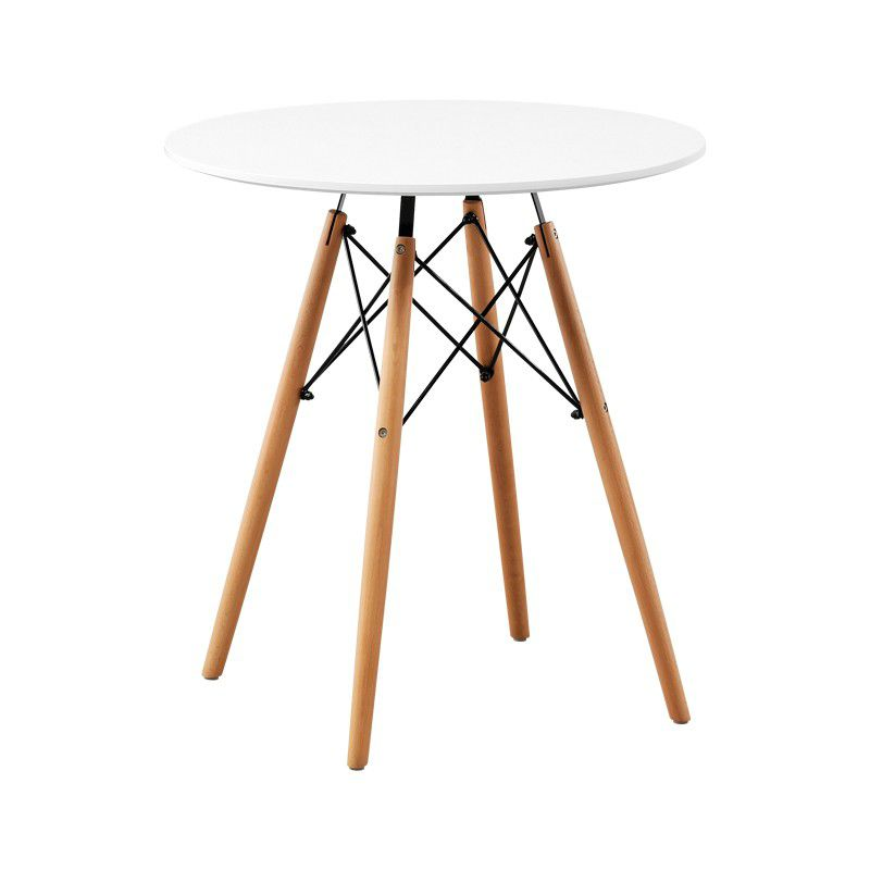 SMTE - 75cm Round Dining Table For Small Space - White