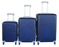SMTE - TOUGH Luggage Set ABS Shell Spinner Wheels, Telescopic HandlesNavy Blue3Piece