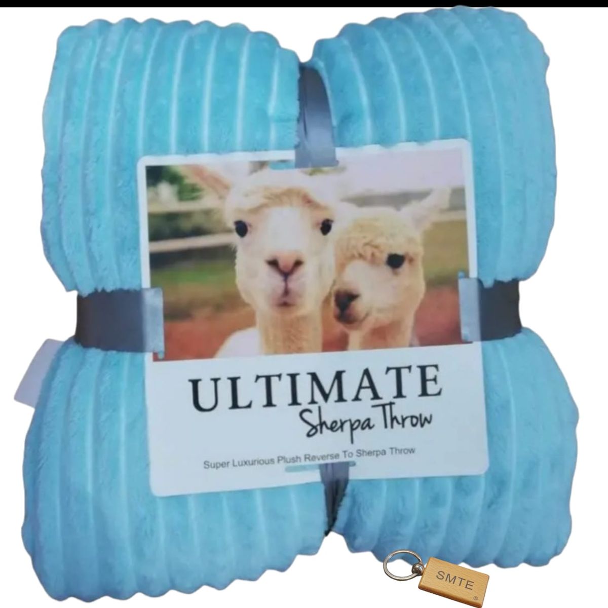 SMTE - Serpa Soft and Fluffy Fleece Blanket with KeychainQueen SizedBaby Blue