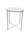 SMTE - 1Tier Round White Metro Coffee Tray Table