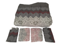 SMTE - Bedding- 5 Piece Comforter Set - Queen Size - Grey /Red