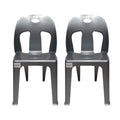 SMTE - Party Plastic Chair Set of 2Grey