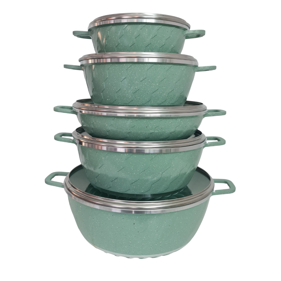 SMTE - 10 Piece Regina Non Stick Pot Set -Green