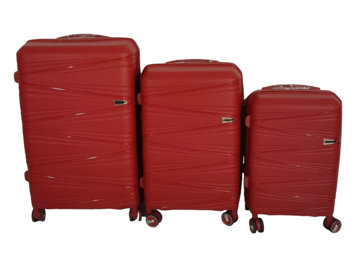 SMTE -  Acesa Hard Shell Elite UBS Suitcase Set 3 Piece - Red
