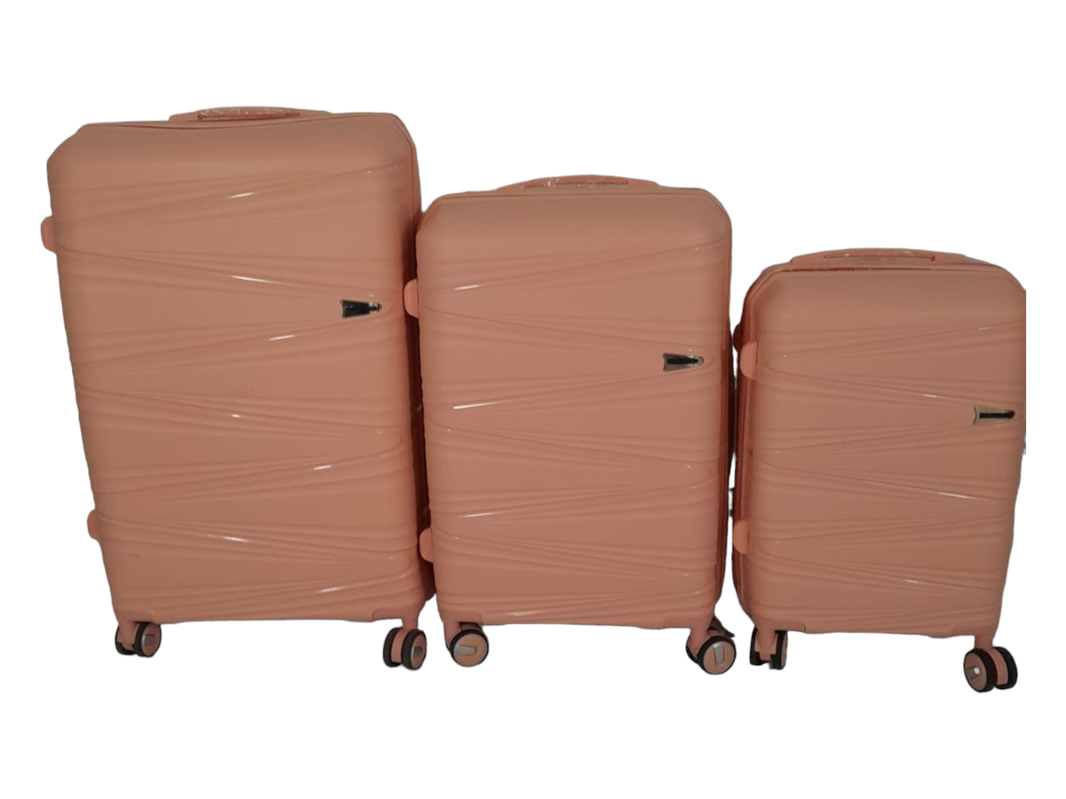 SMTE -  Acesa Hard Shell Elite UBS Suitcase Set 3 Piece - Pink