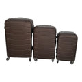 SMTE - 3 Piece ABS Trolley Luggage Bag Set - V1-F18 - Brown