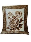 SMTE -  Brown Polyester Flowers All Blanket