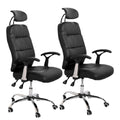 SMTE - Sastro - 2 PU Leather Reclining Office Chair with Head And Arm rests - Black