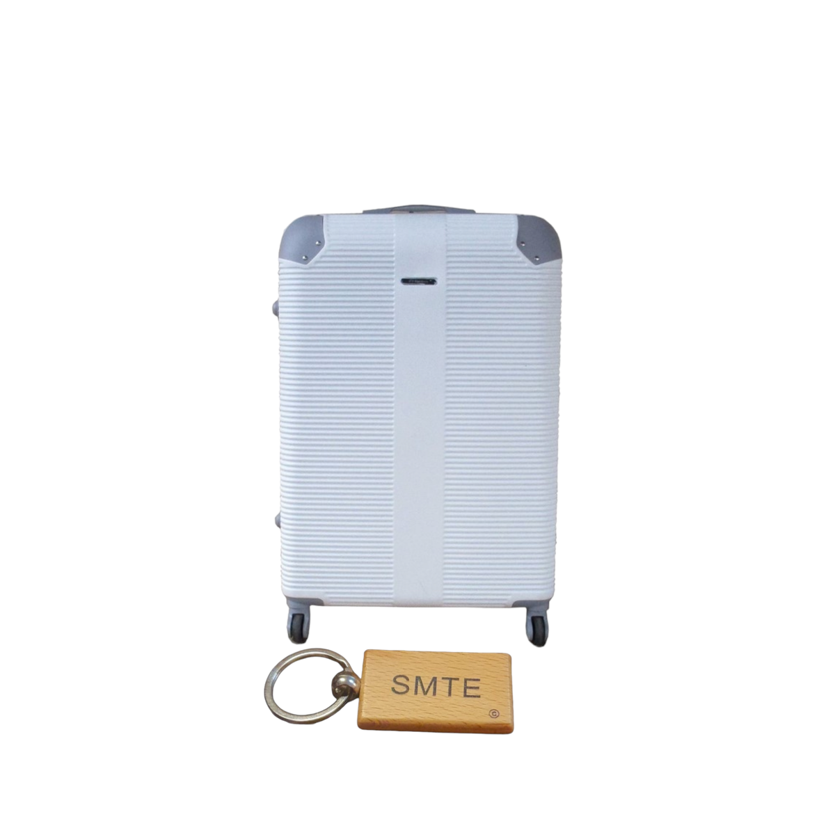 SMTE - Hard Outer Shell Luggage 23" with  KeyringWhite