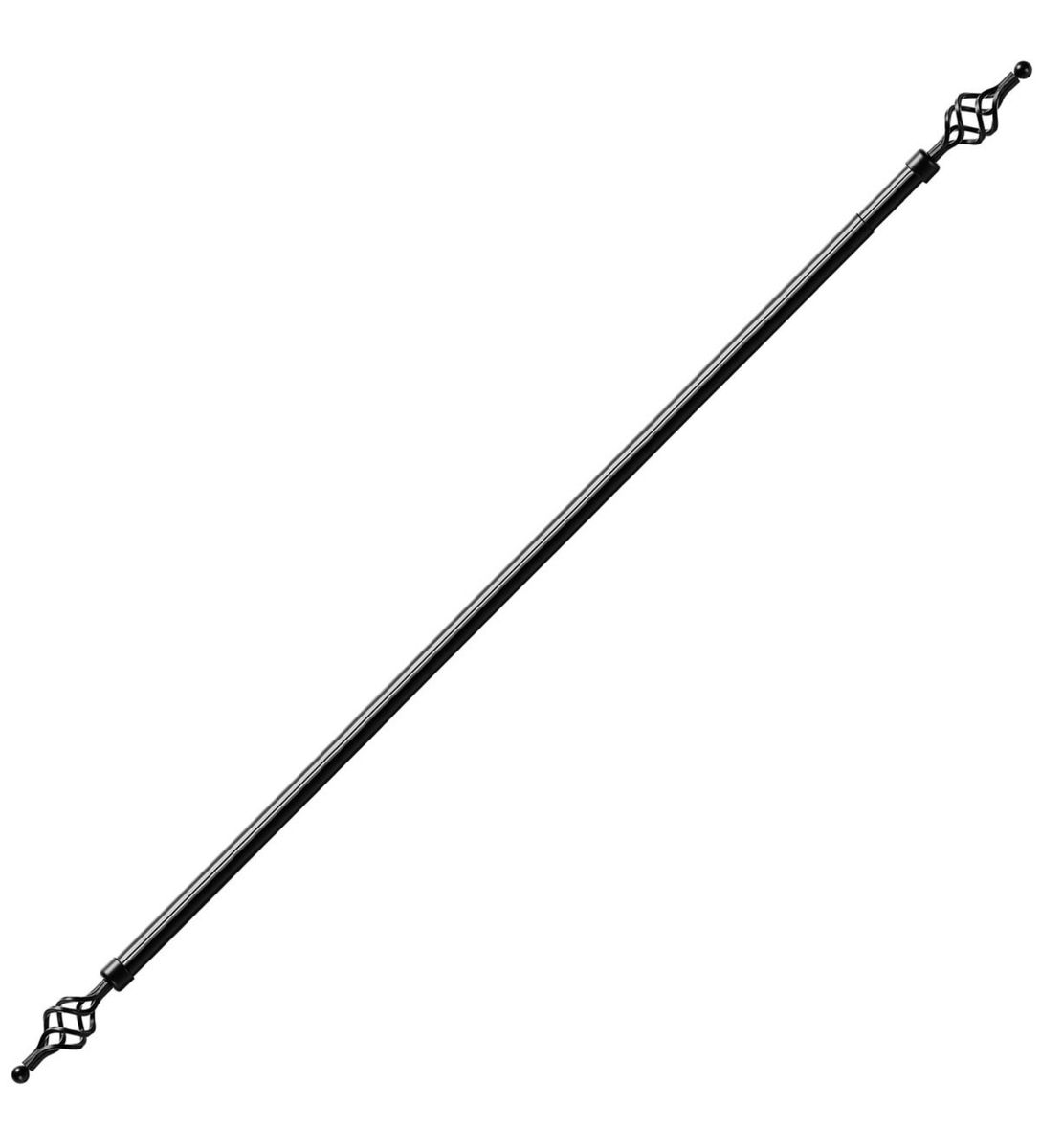 SMTE - Sastro - Expandable Curtain Rod With Twisted Cage Finial 2m - Gold - Black