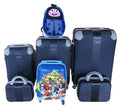 SMTE - 5Piece Family Luggage SetNavy ABS Trolleys + Avengers Case & Ladybug Bag