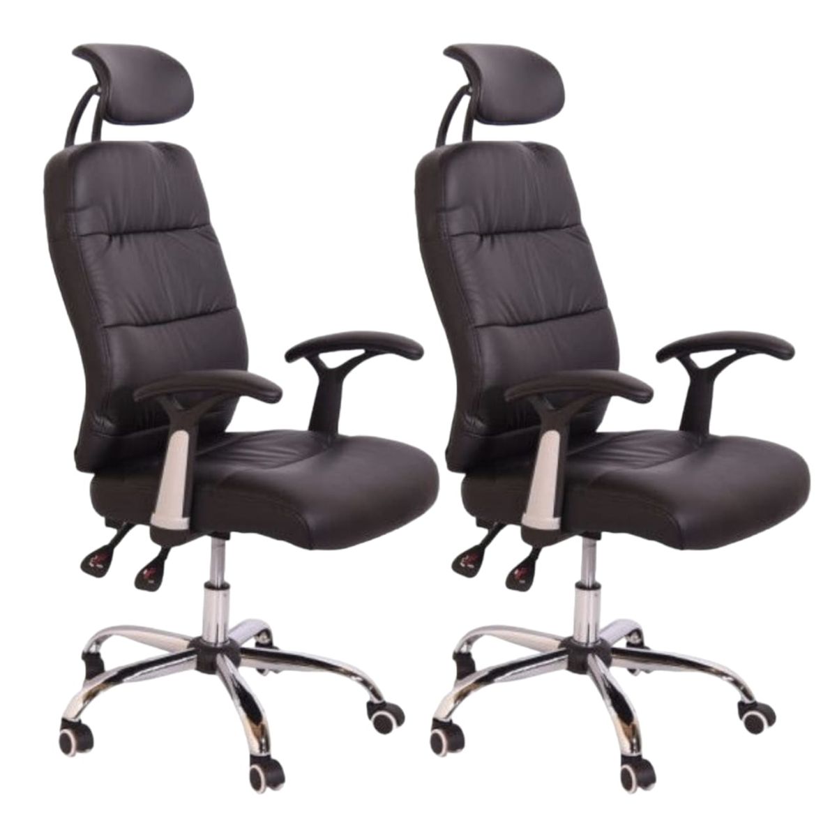 SMTE - Sastro - 2 PU Leather Reclining Office Chair with Head And Arm rests - Brown