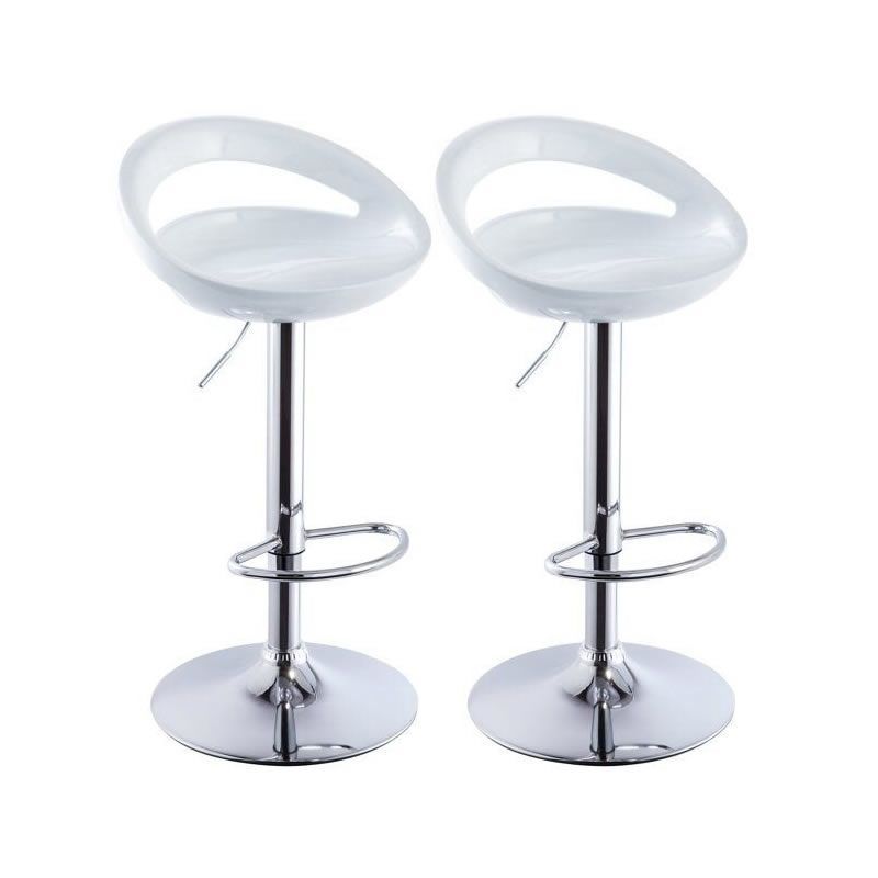 SMTE - Set Of 2 Modern Stylish Kitchen Breakfast Bar Stools - White