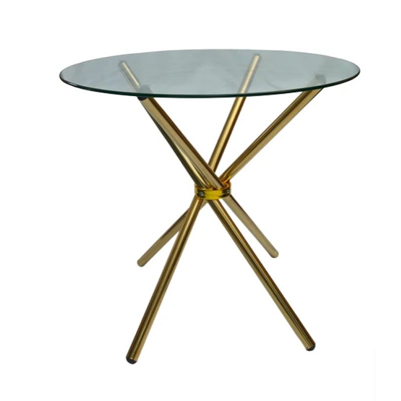 SMTE - 80cm Classy Round Glass Top Coffee Table