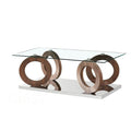 SMTE - Rectangle Clear Glass for Classy and Modern look Coffee Table-CT632 - Brown
