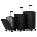 SMTE - Premium Black 3Piece PC Hardshell Luggage Set with Spinner Wheels